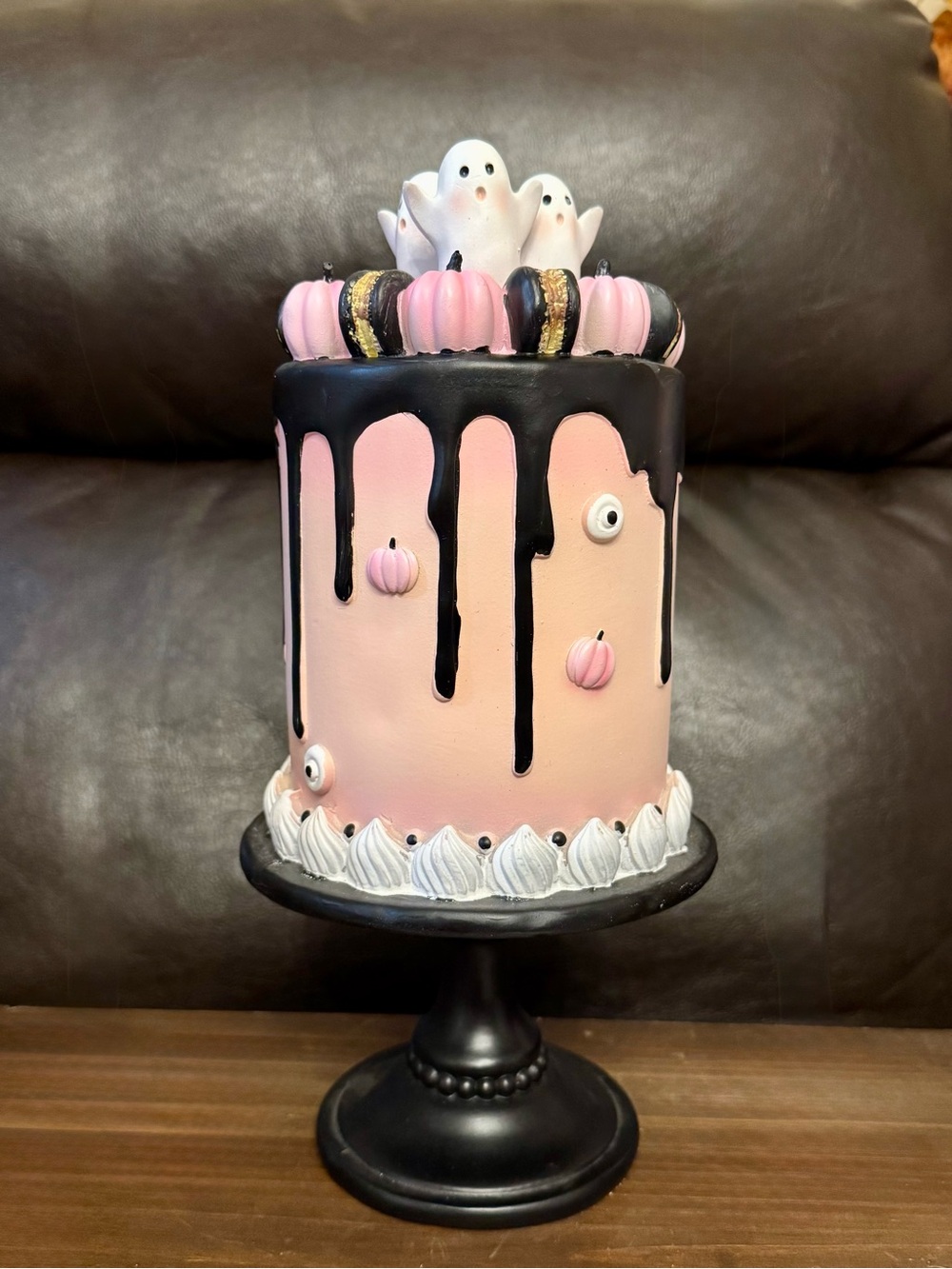 Decorative Pink Ghost Drip Cake - Halloween decor
